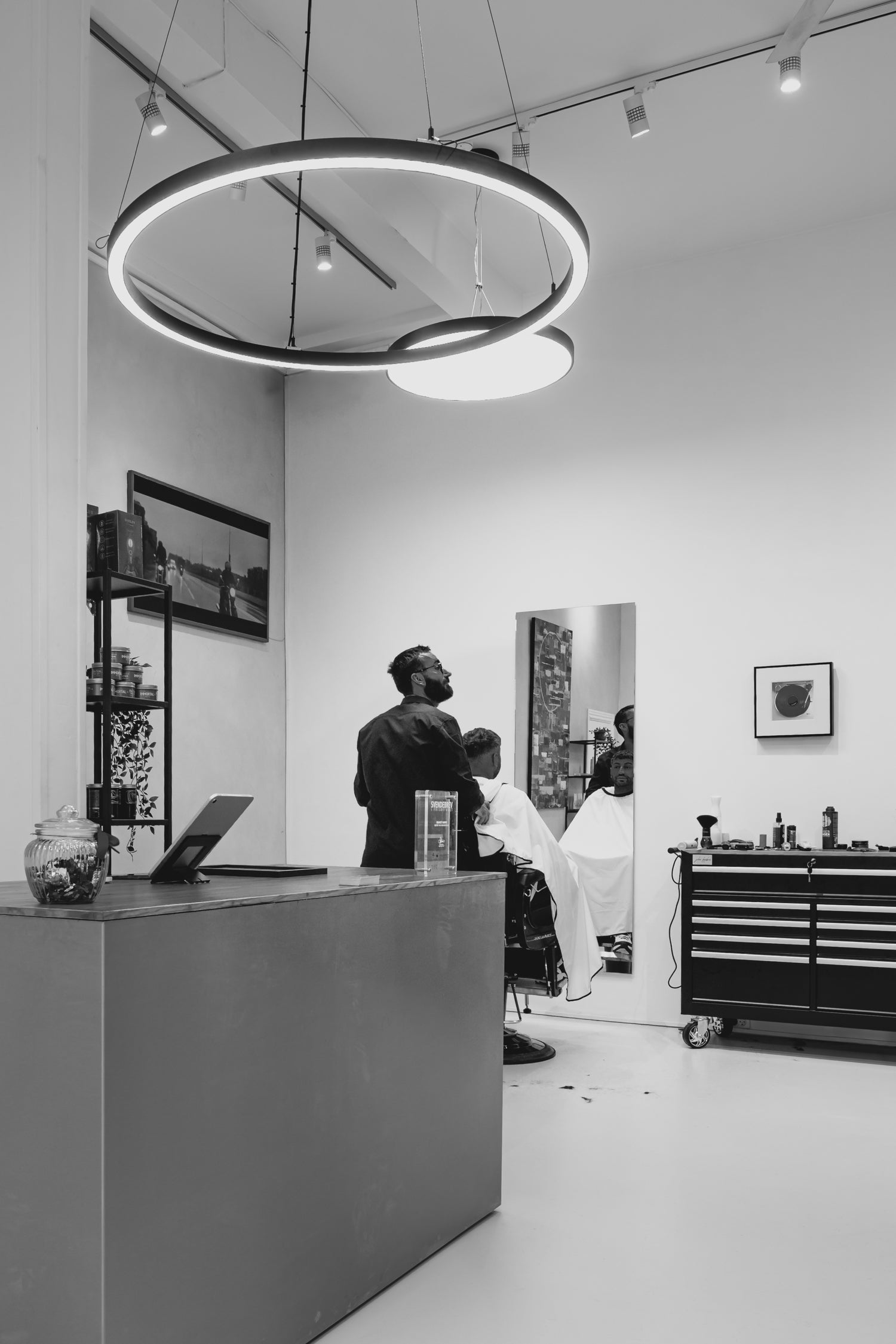 Sun Circle LED - Black round professional lighting - ø100cm